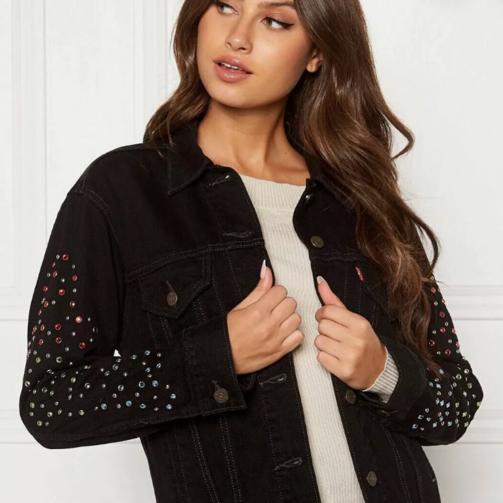 Levi's® Premium Ex-boyfriend Studded Sleeve Trucker Jacket, XL
